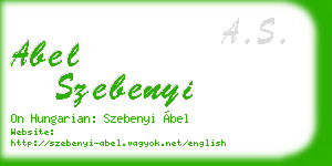 abel szebenyi business card